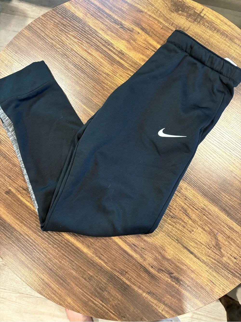 Nike Black and Gray Girls' Performance Leggings